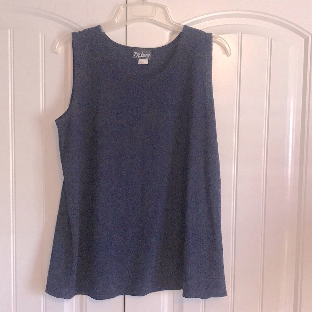 72) Navy BLUE Typhany women’s embroidery-look tank